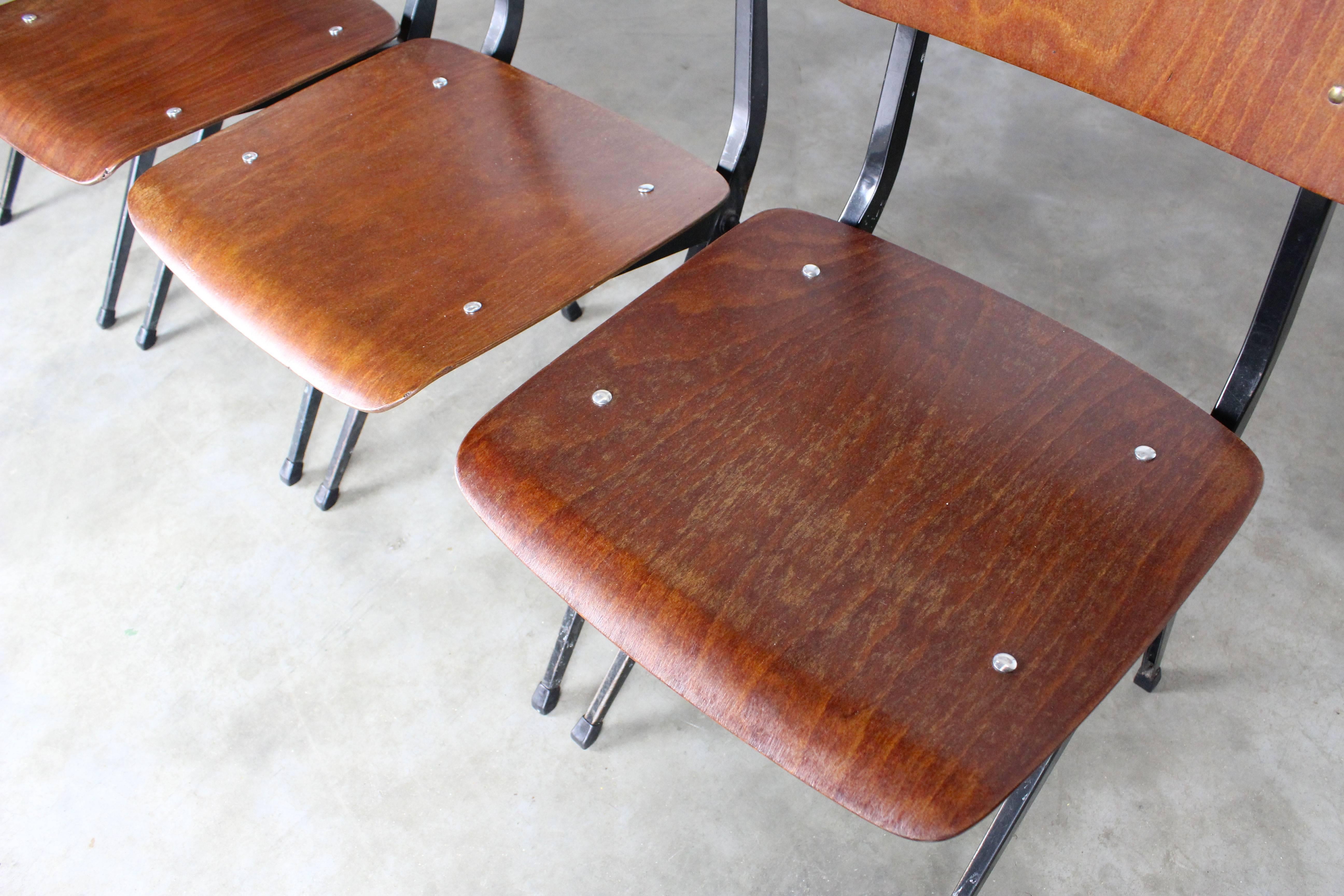 Dutch Set of Four Industrial Design Dining Chairs by Marko Friso Kramer Style