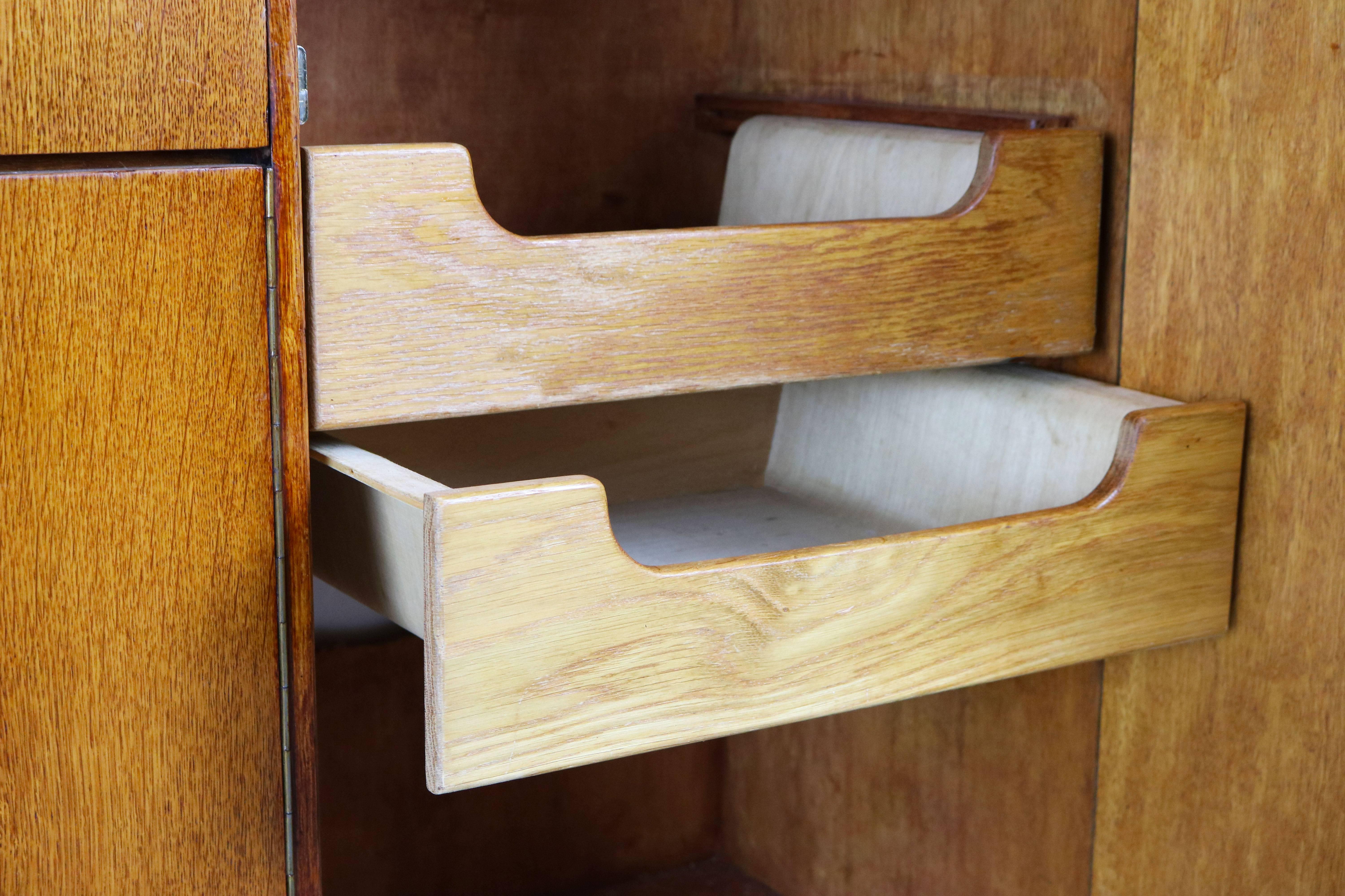 Rare Oak Series Secretaire by Cees Braakman for UMS Pastoe, 1948 Brown Beige In Good Condition In Ijzendijke, NL