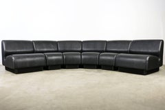 Midcentury Modular Sofa by Don Chadwick for Herman Miller, 1970 Black Snakeskin