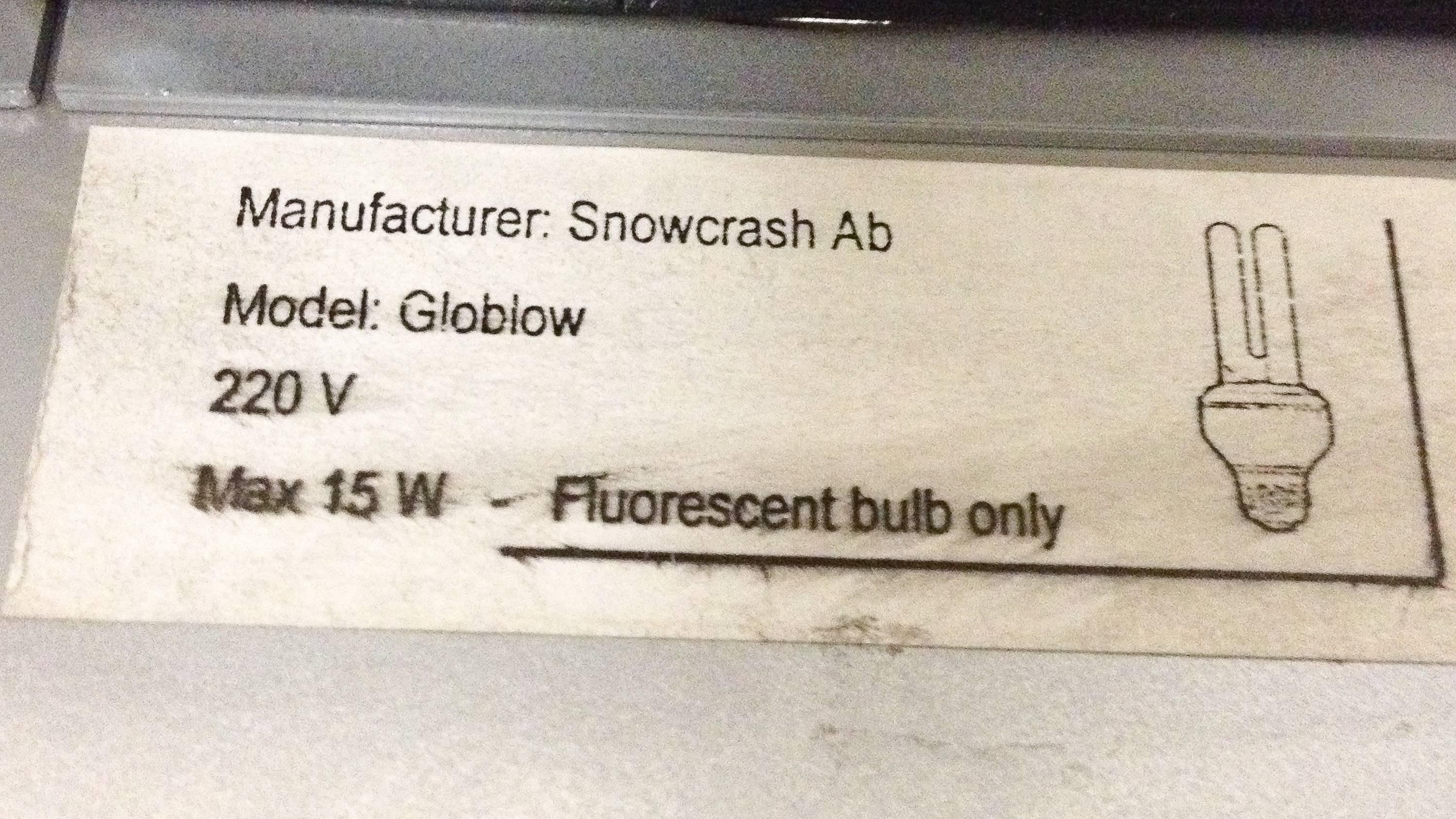 Swedish Globlow Floor Lamp Self-Inflatable by Snowcrash, 1997