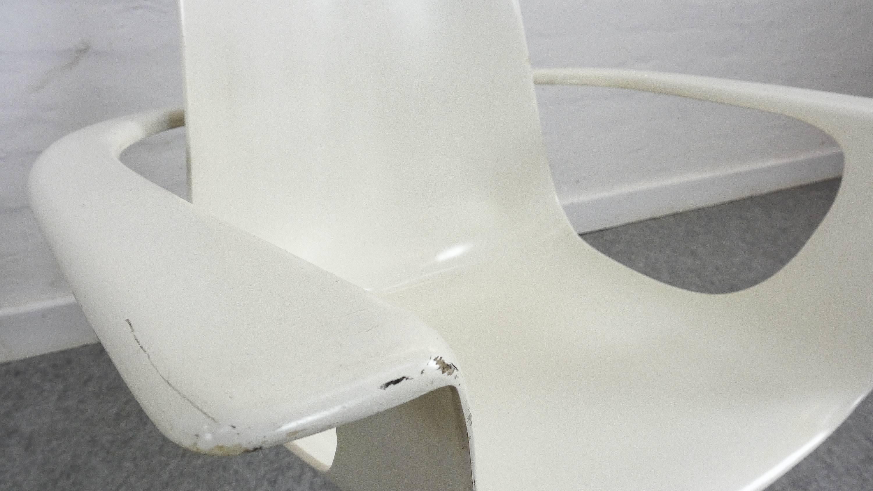 Plastic Set of Two White Luigi Colani Swivel Armchairs 