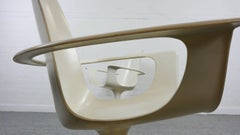 Set of Two White Luigi Colani Swivel Armchairs "Der Lusch" Tulip Chairs, 1970s