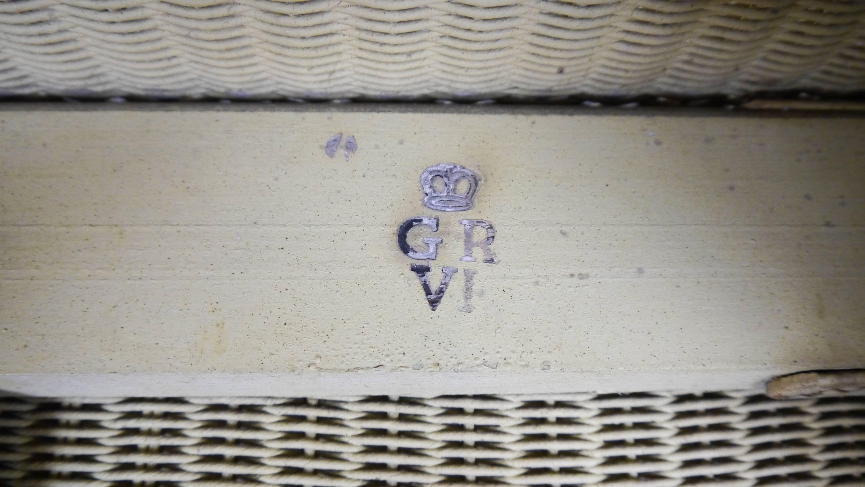 Lustys Lloyd Loom Zeppelin / Airship Chair with Royal Marking, W.Lusty