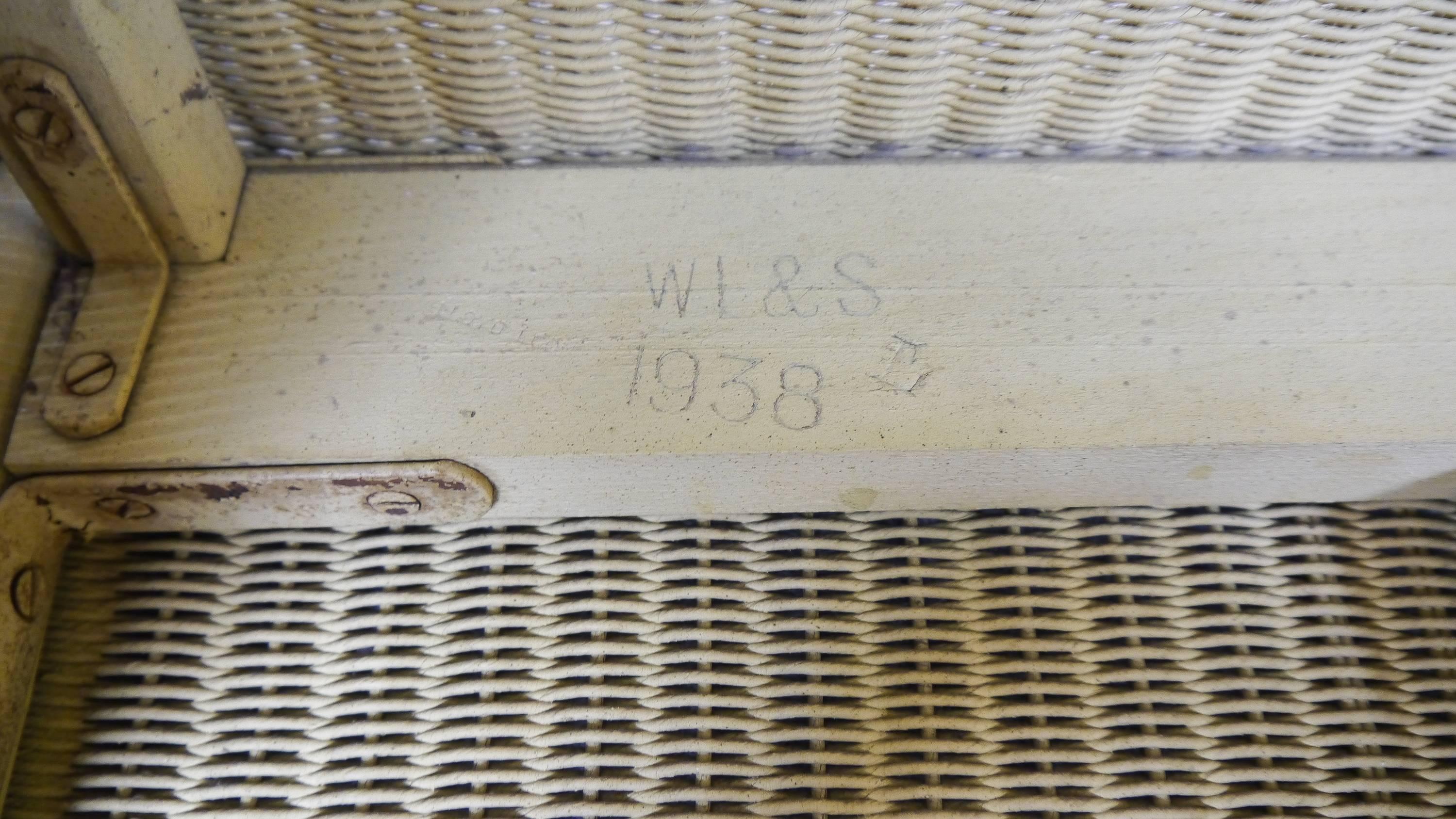 Lustys Lloyd Loom Zeppelin / Airship Chair with Royal Marking, W.Lusty