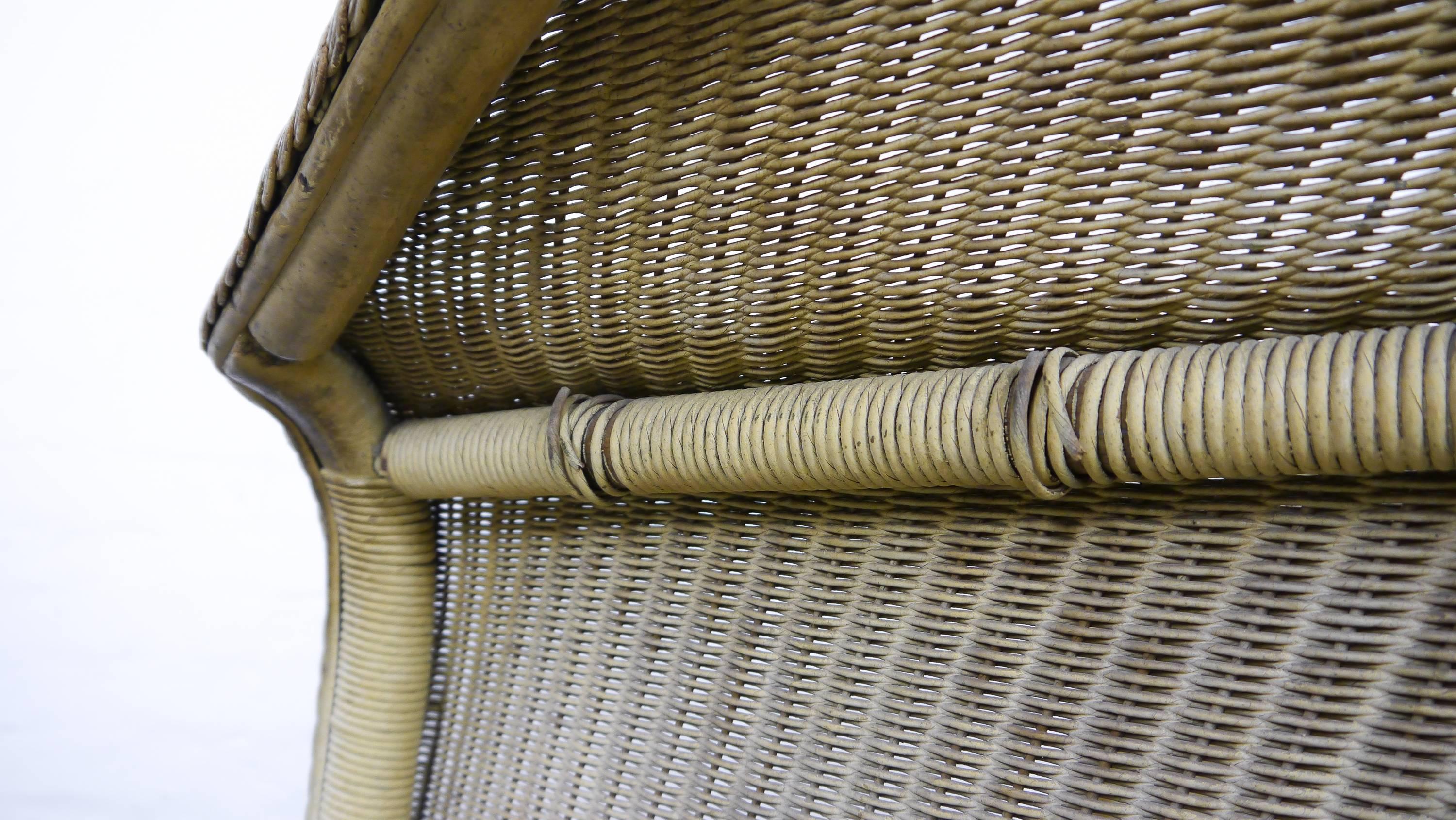 Lustys Lloyd Loom Zeppelin / Airship Chair with Royal Marking, W.Lusty