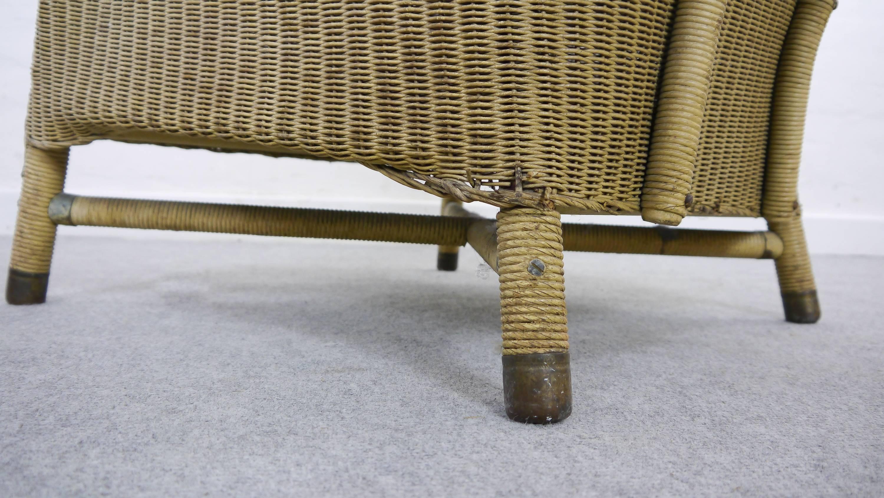 Lustys Lloyd Loom Zeppelin / Airship Chair with Royal Marking, W.Lusty