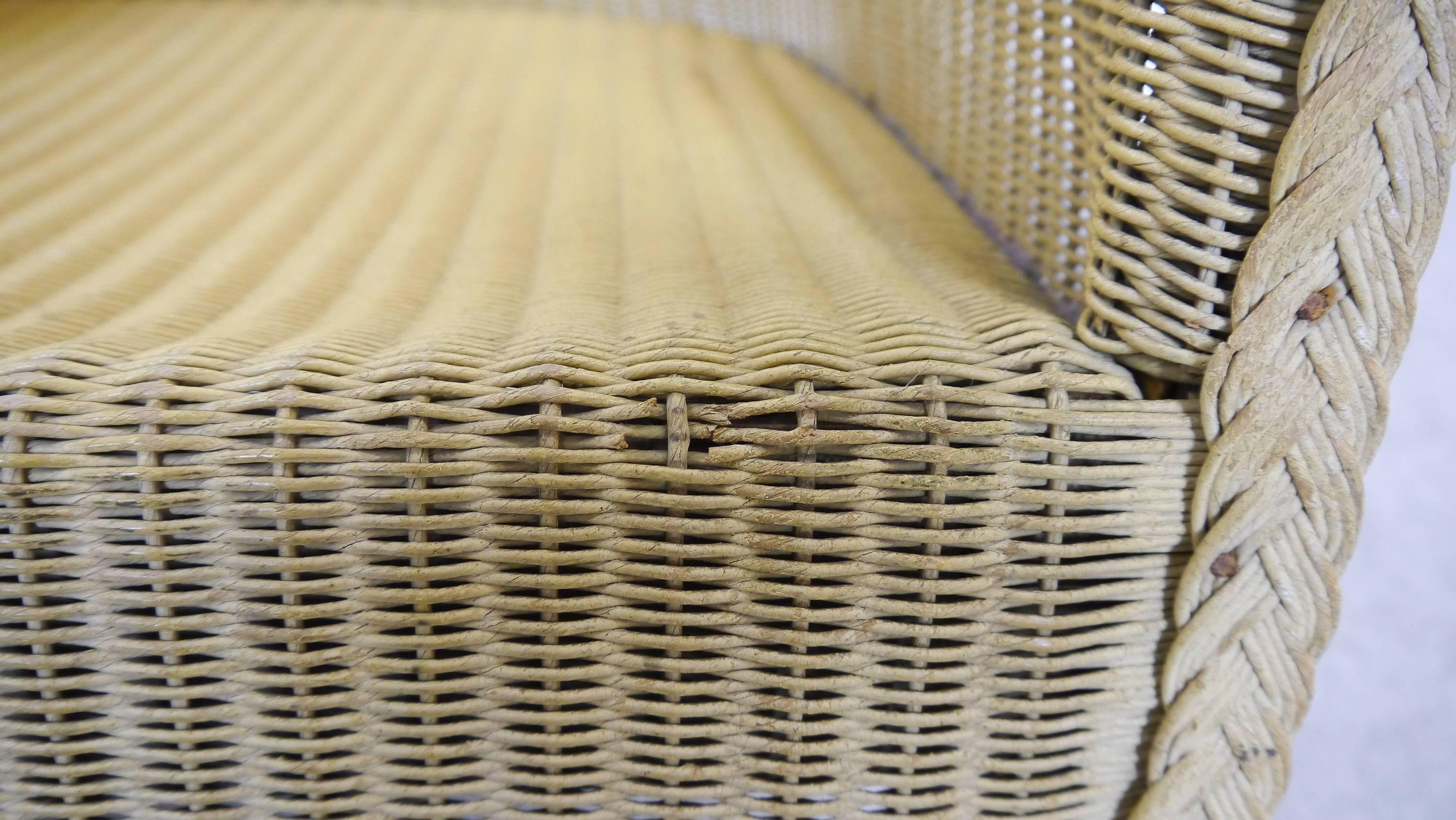 Lustys Lloyd Loom Zeppelin / Airship Chair with Royal Marking, W.Lusty