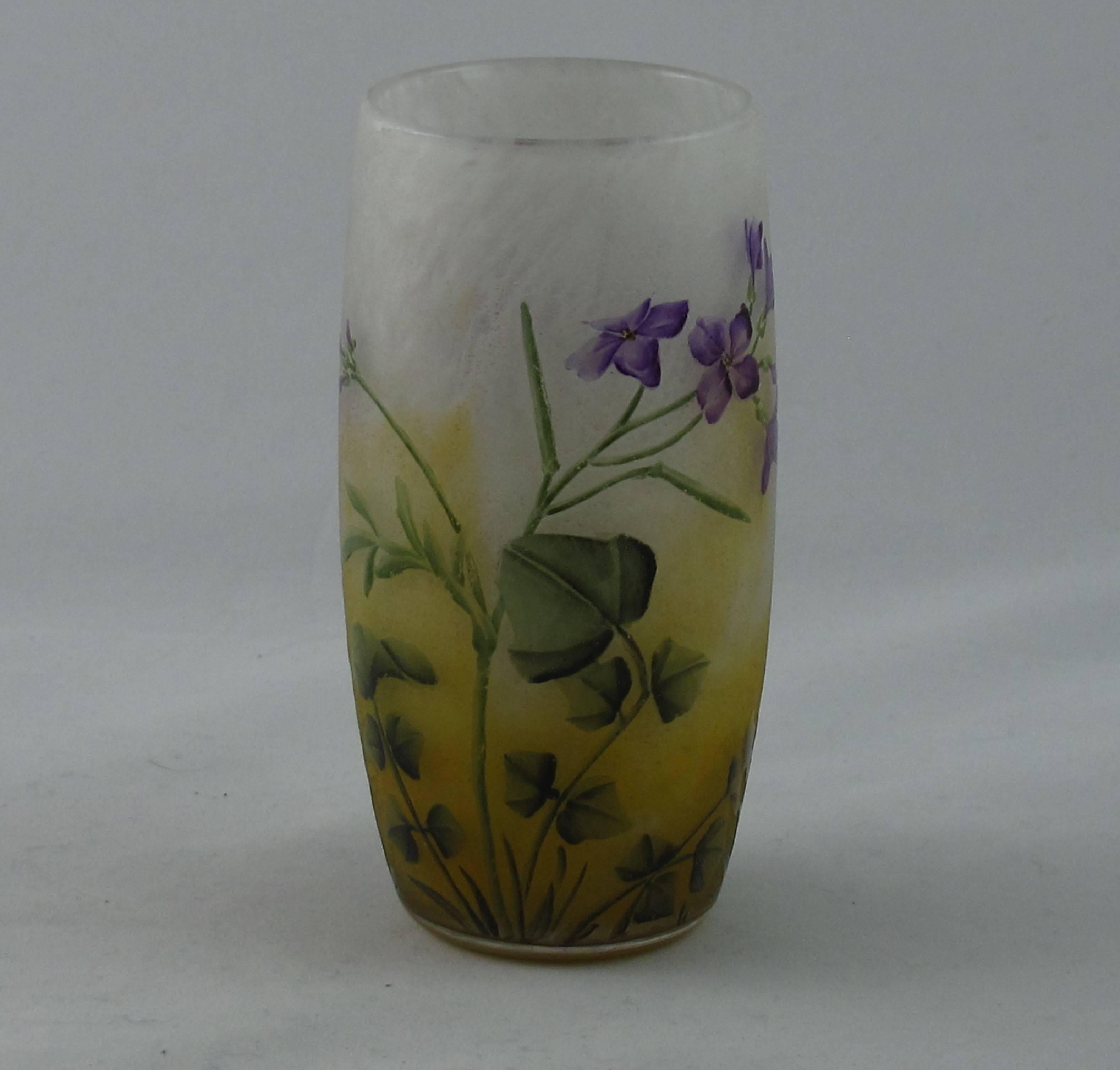 French Art Nouveau Daum Glass Vase For Sale
