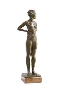 Art Deco Modernist Bronze Figure of a Female Nude