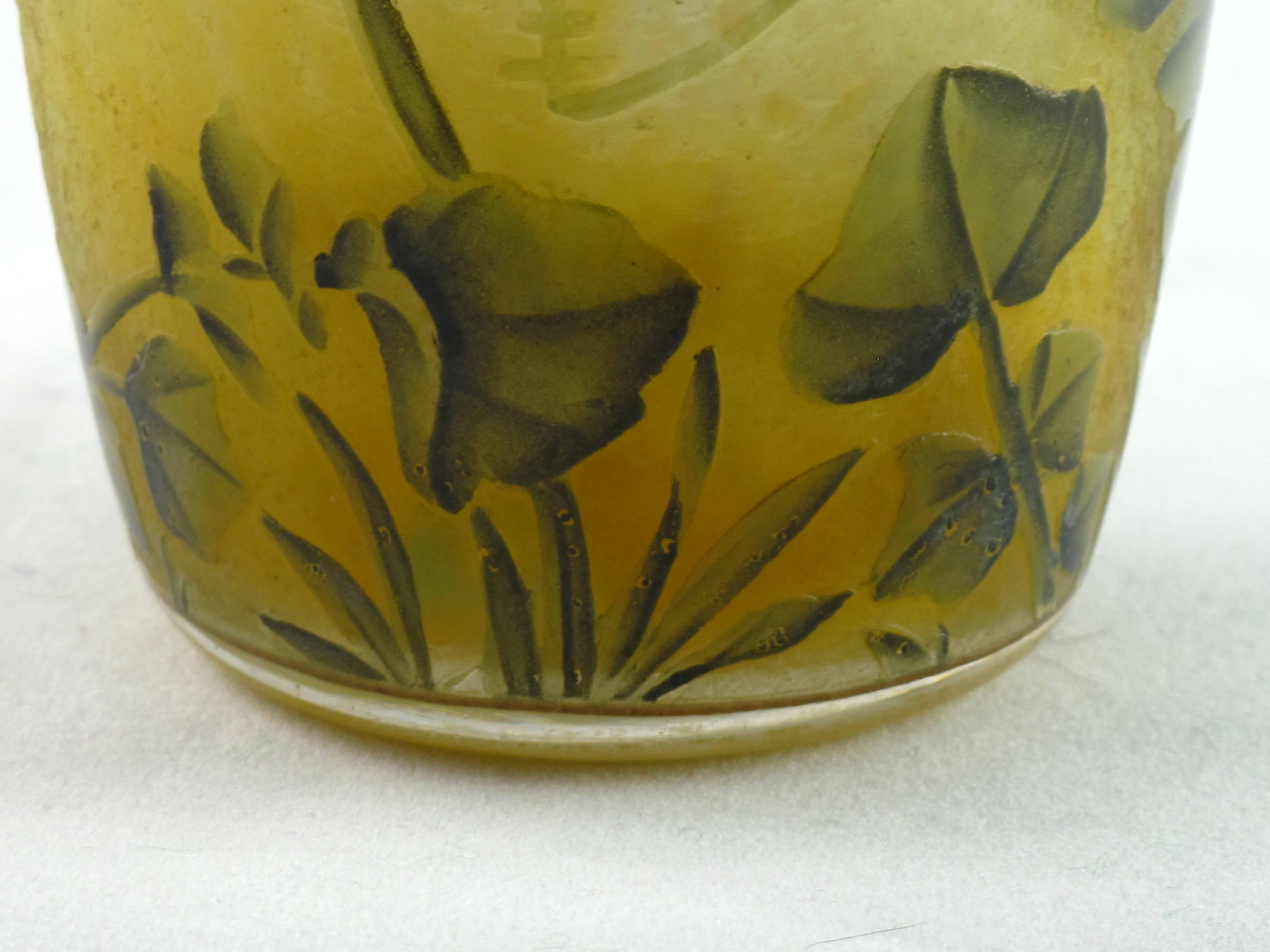 Early 20th Century Art Nouveau Daum Glass Vase For Sale