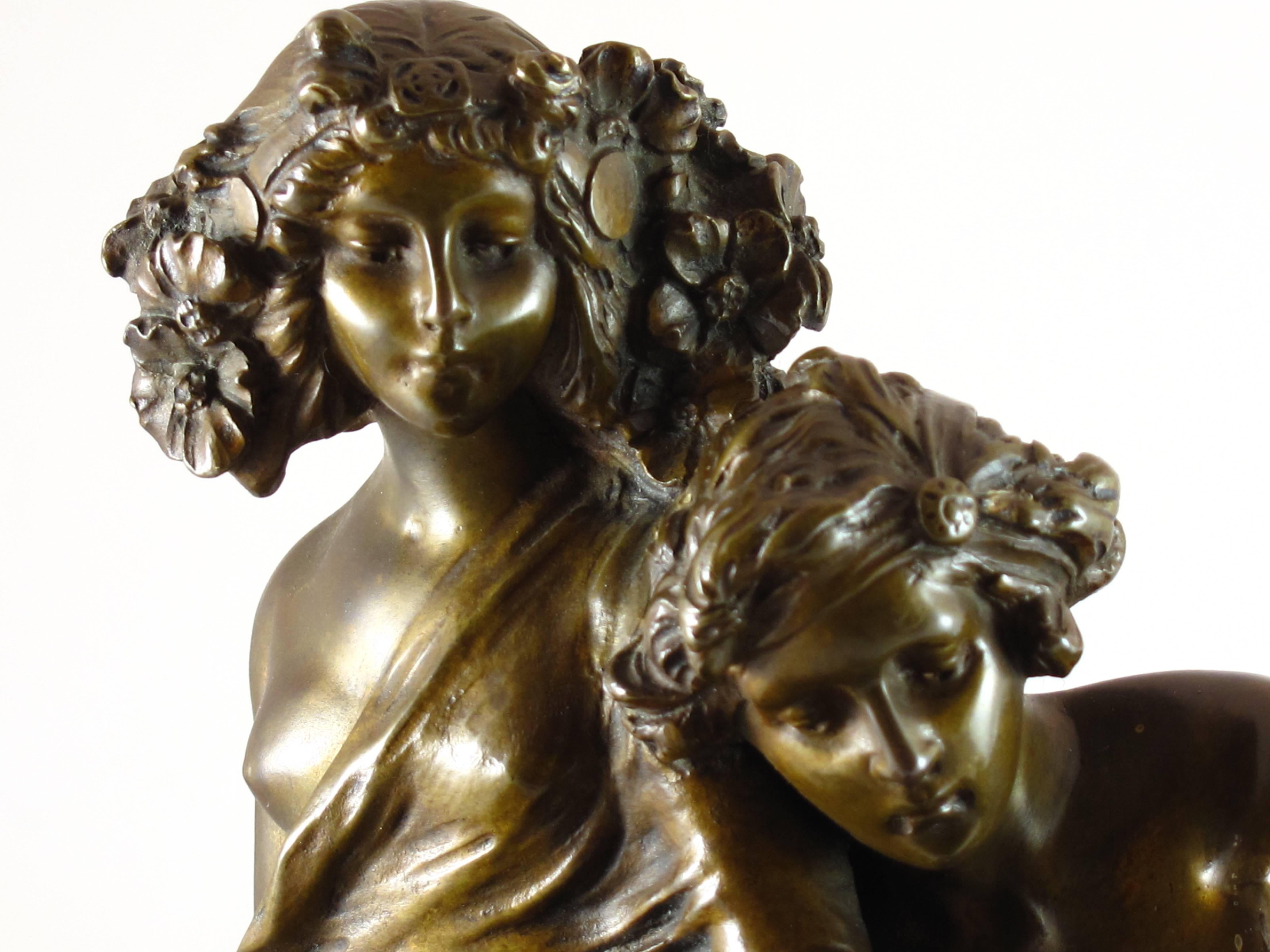 20th Century Art Nouveau Bronze the Lovers by Carl Kauba For Sale