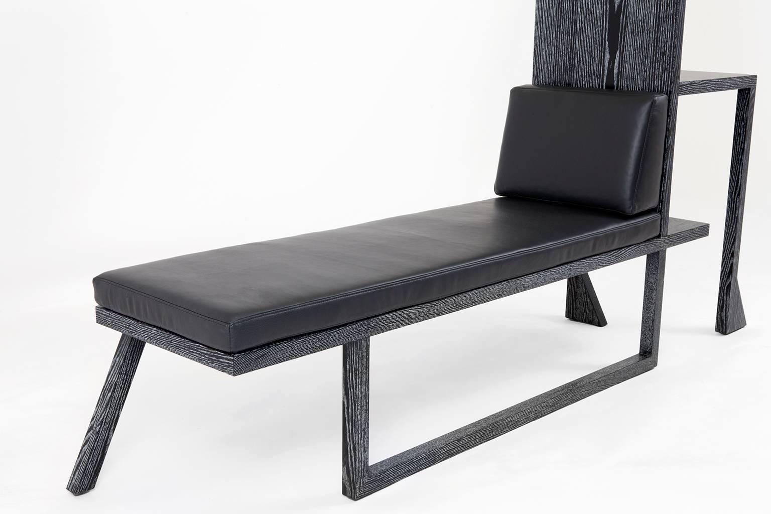 Contemporary Bench / Chaise / Console in Cerused Oak Veneer by Alex P White 3