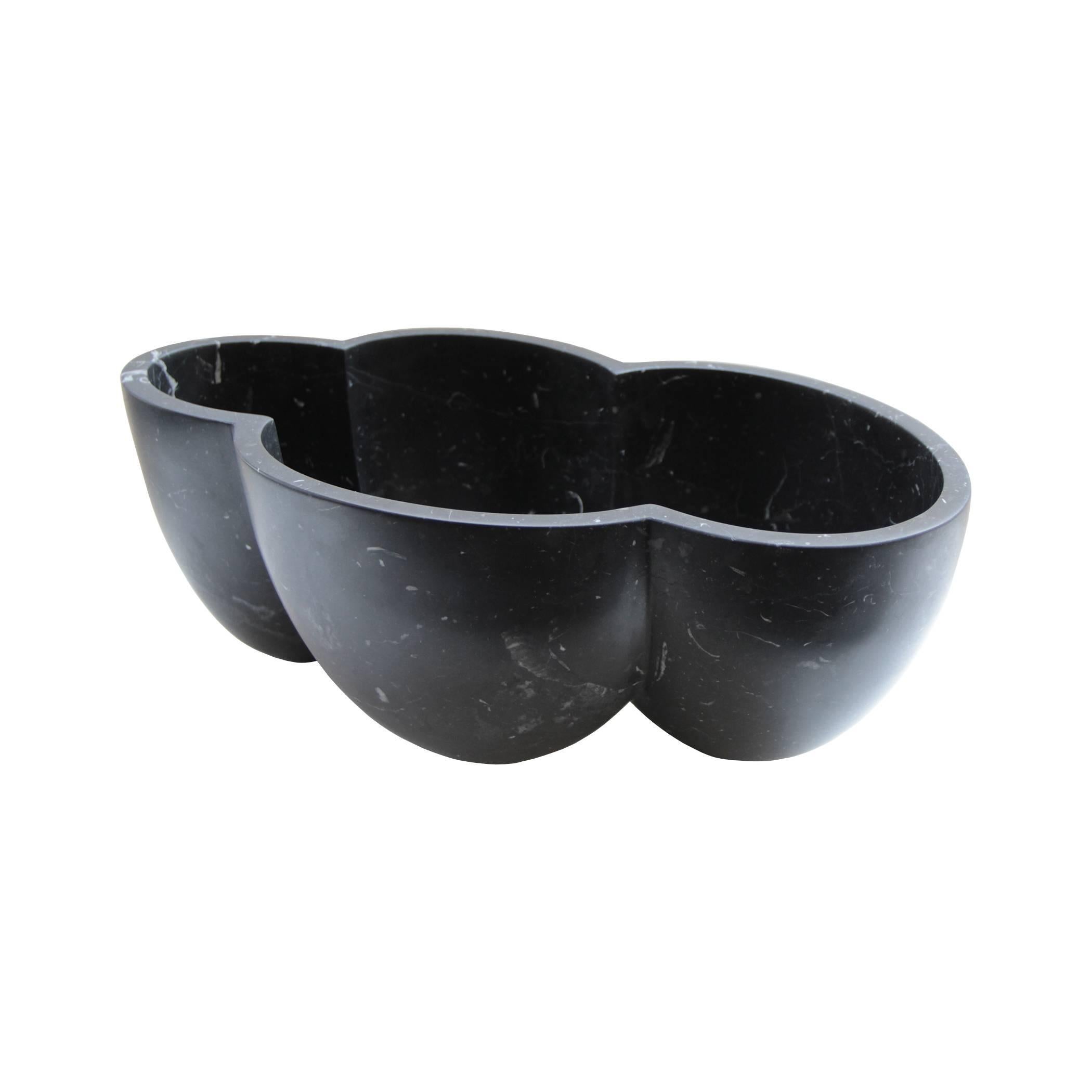 Nube Honed Black Marble Vessel Bowl DLeuci Studio Contemporary Decorative Object In Excellent Condition For Sale In Brooklyn, NY