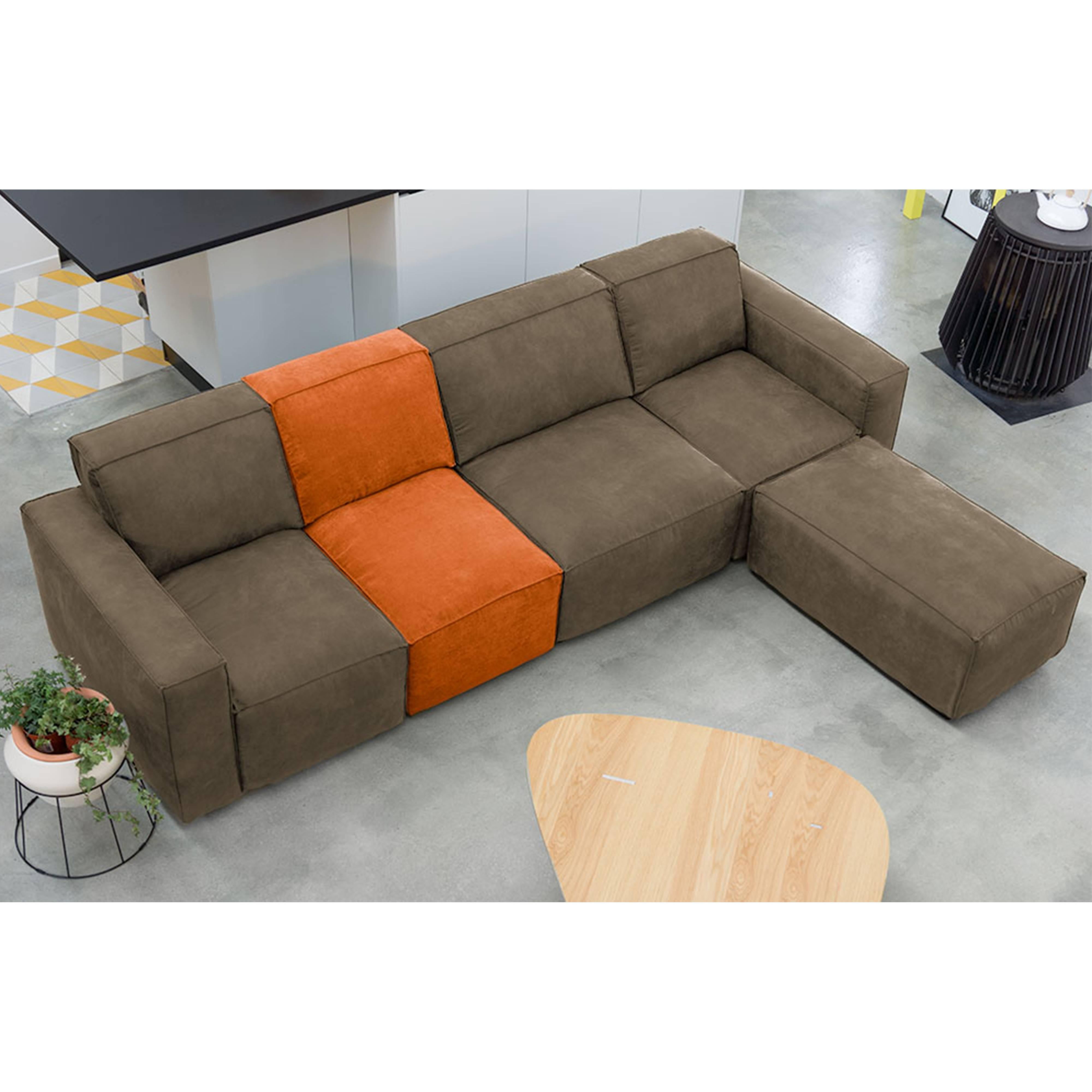Contemporary sofa by Le Point D, fabric or synthetic leather cover, modular For Sale 4