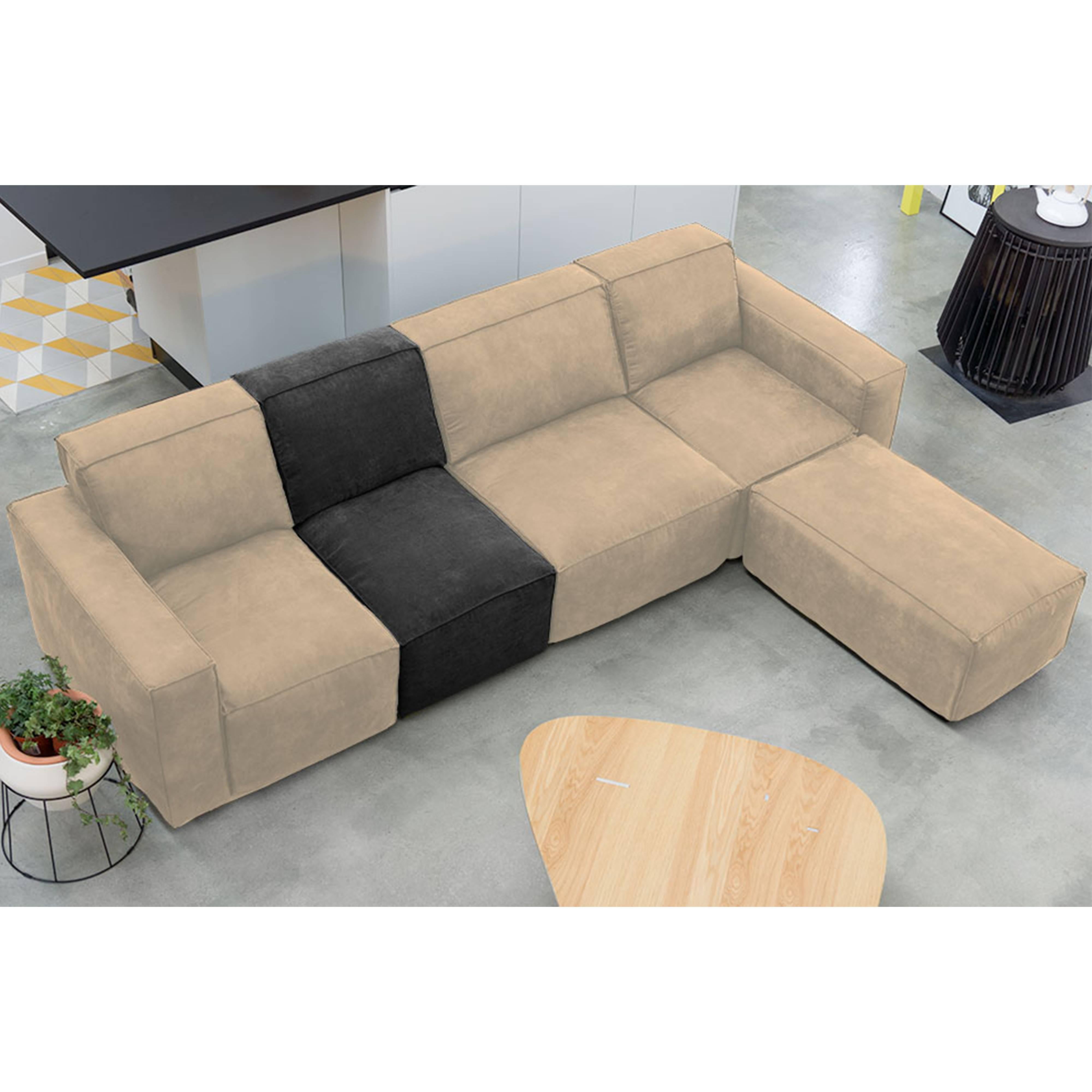 Contemporary sofa by Le Point D, fabric or synthetic leather cover, modular For Sale 2