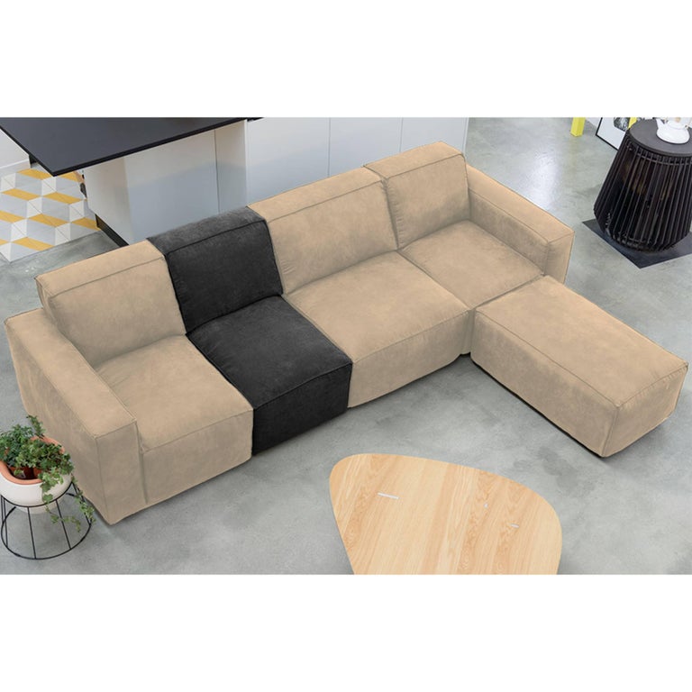 Contemporary sofa by Le Point D, fabric or synthetic leather cover