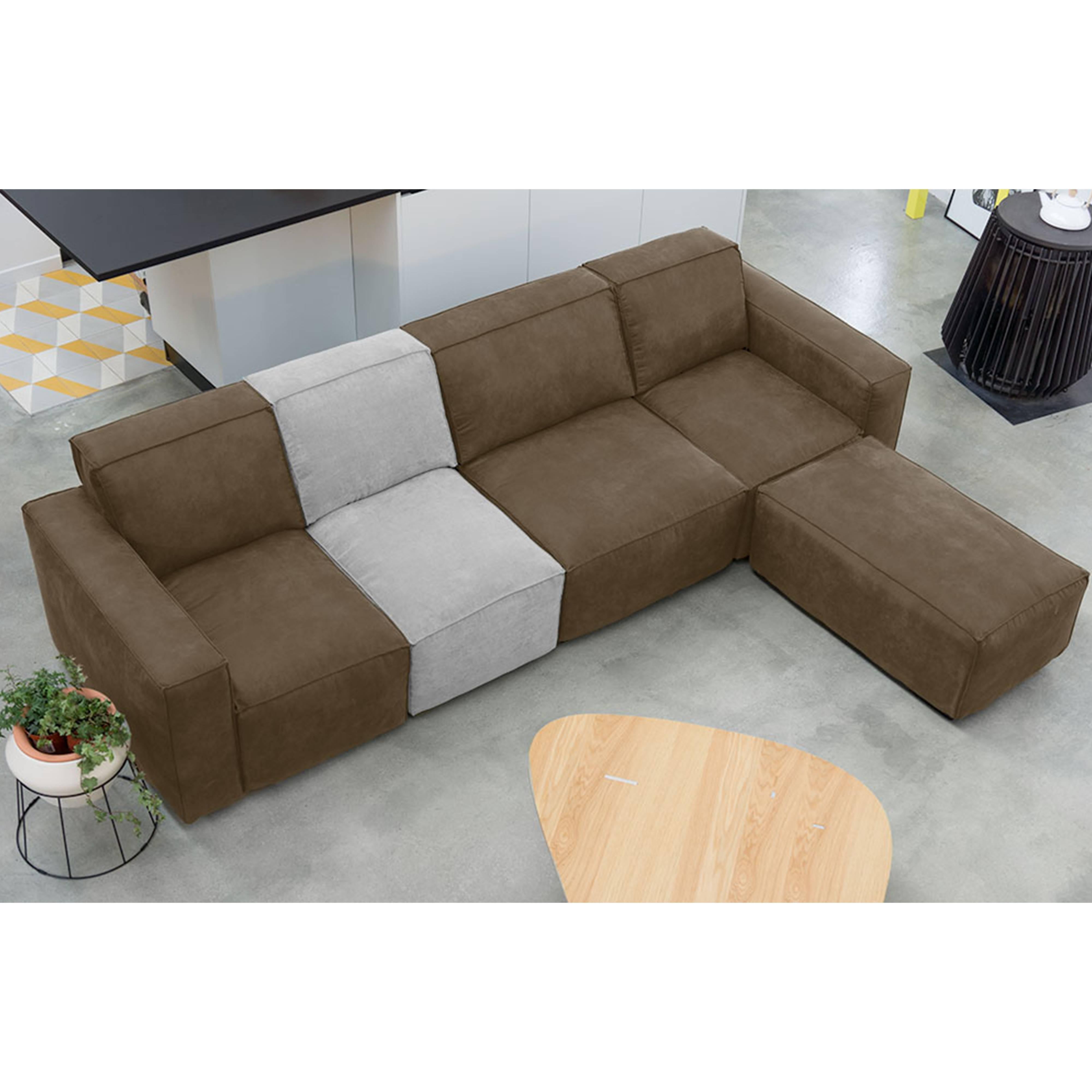 Contemporary sofa by Le Point D, fabric or synthetic leather cover, modular For Sale 3