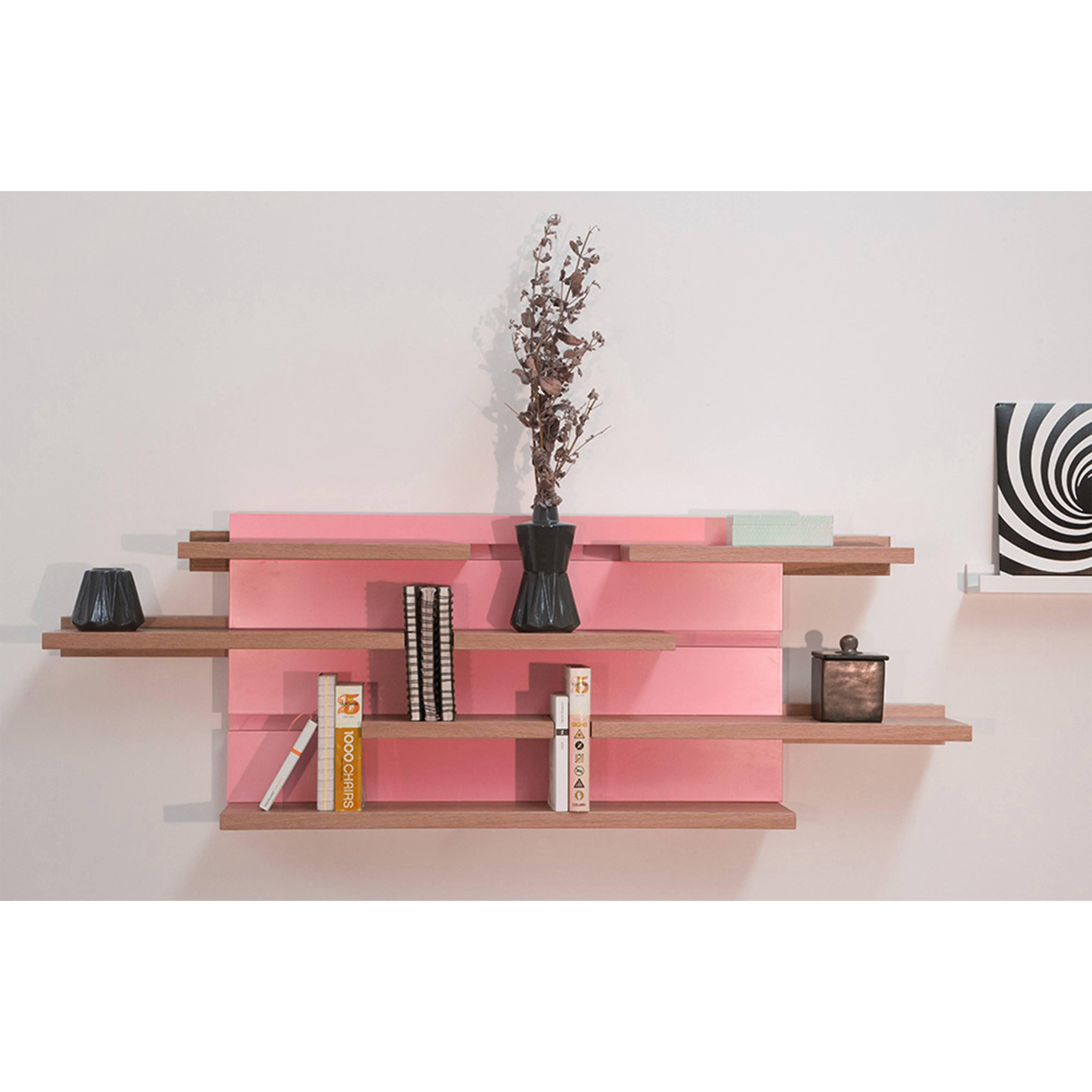 Contemporary sliding shelves by A. Louchart in oak, lacquered, customizable For Sale 2