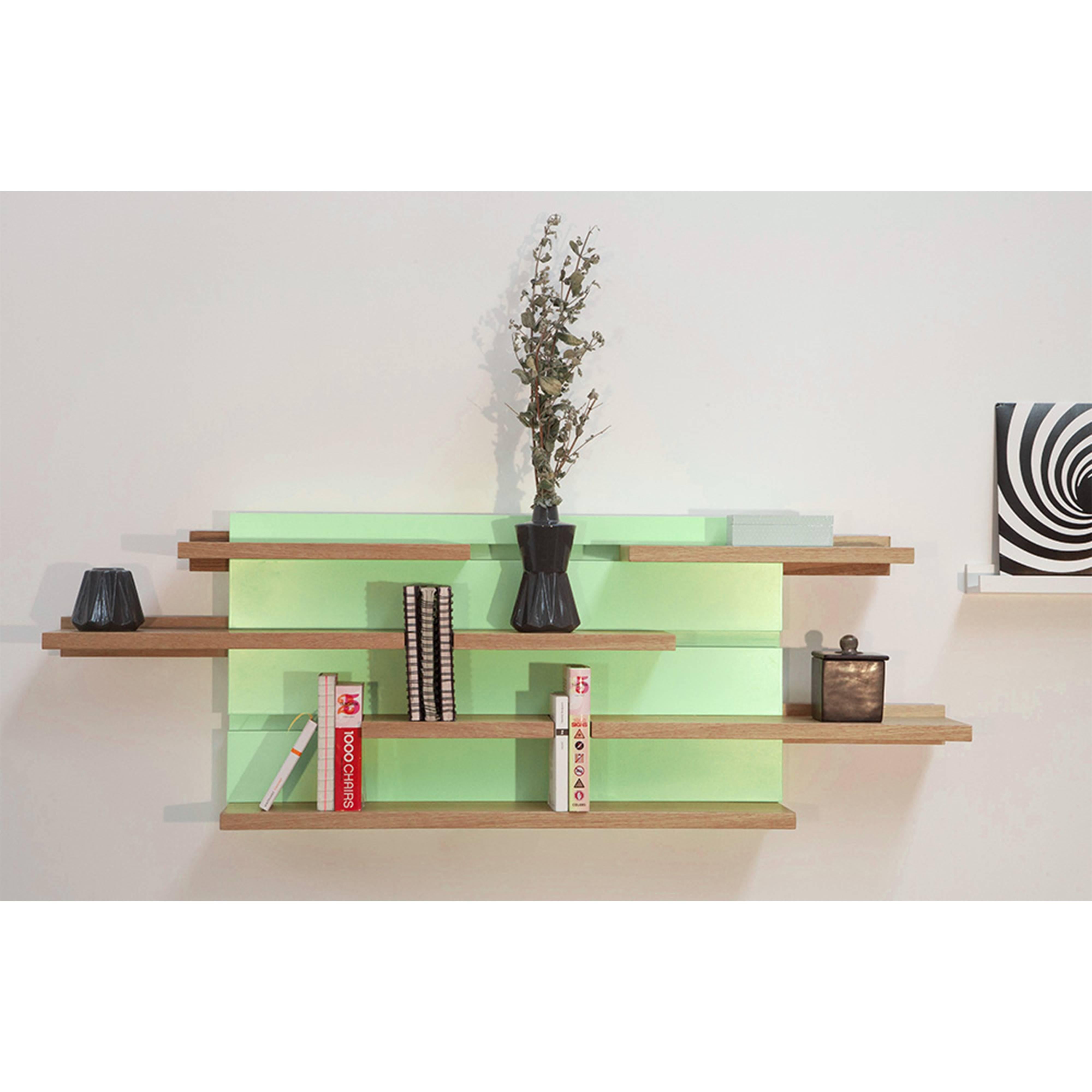 Contemporary sliding shelves by A. Louchart in oak, lacquered, customizable For Sale 3