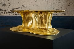 Abstraction 2, Gold Low Table, Origins Project, 2017, Unique Piece