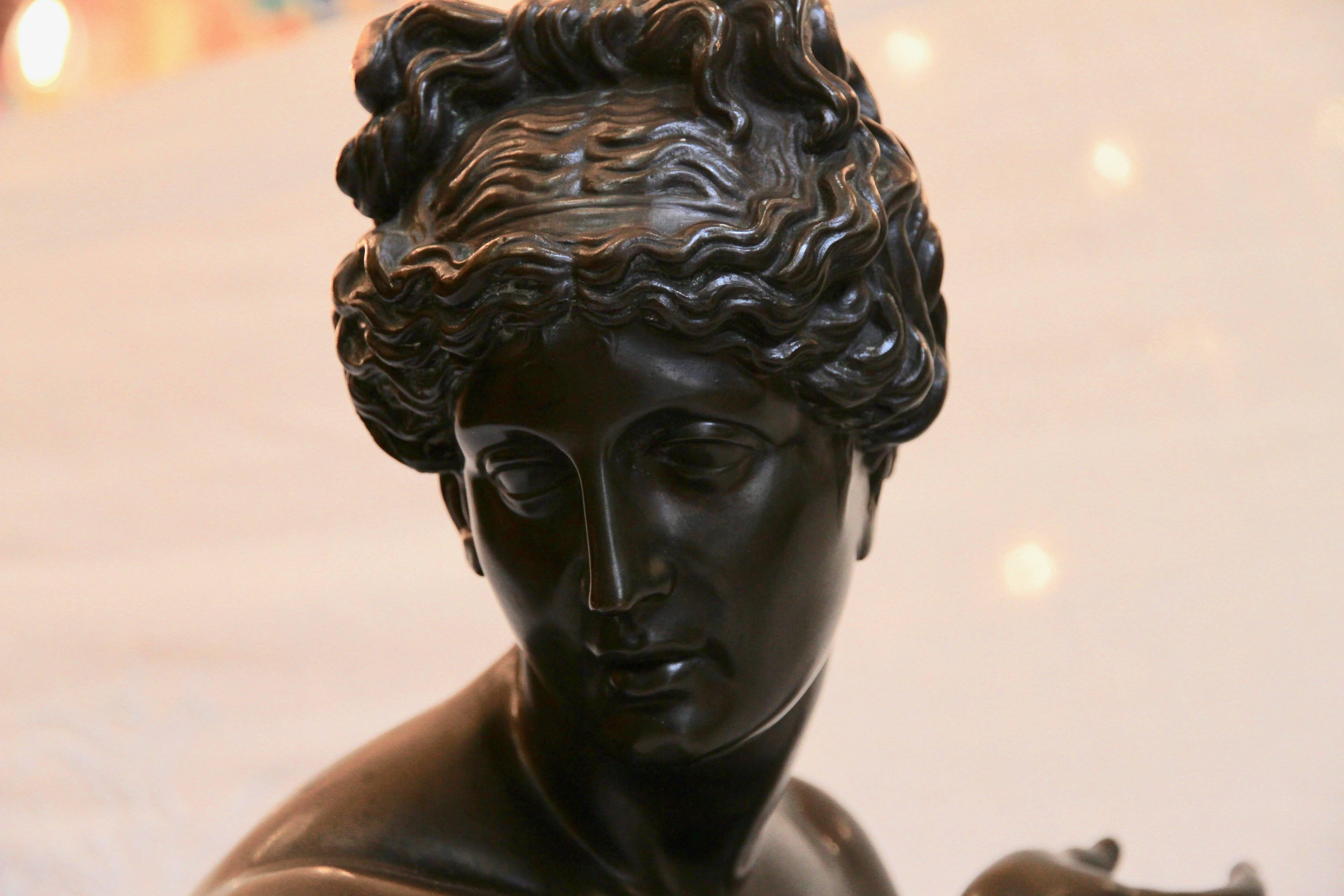 This very delicate Venus was reduced by a mechanical process elaborated by Achille Colas in the 19th century.

The original model was created by Antoine Coysevox (1640 – 1720) while the art caster of our bronze sculpture here was Ferdinand