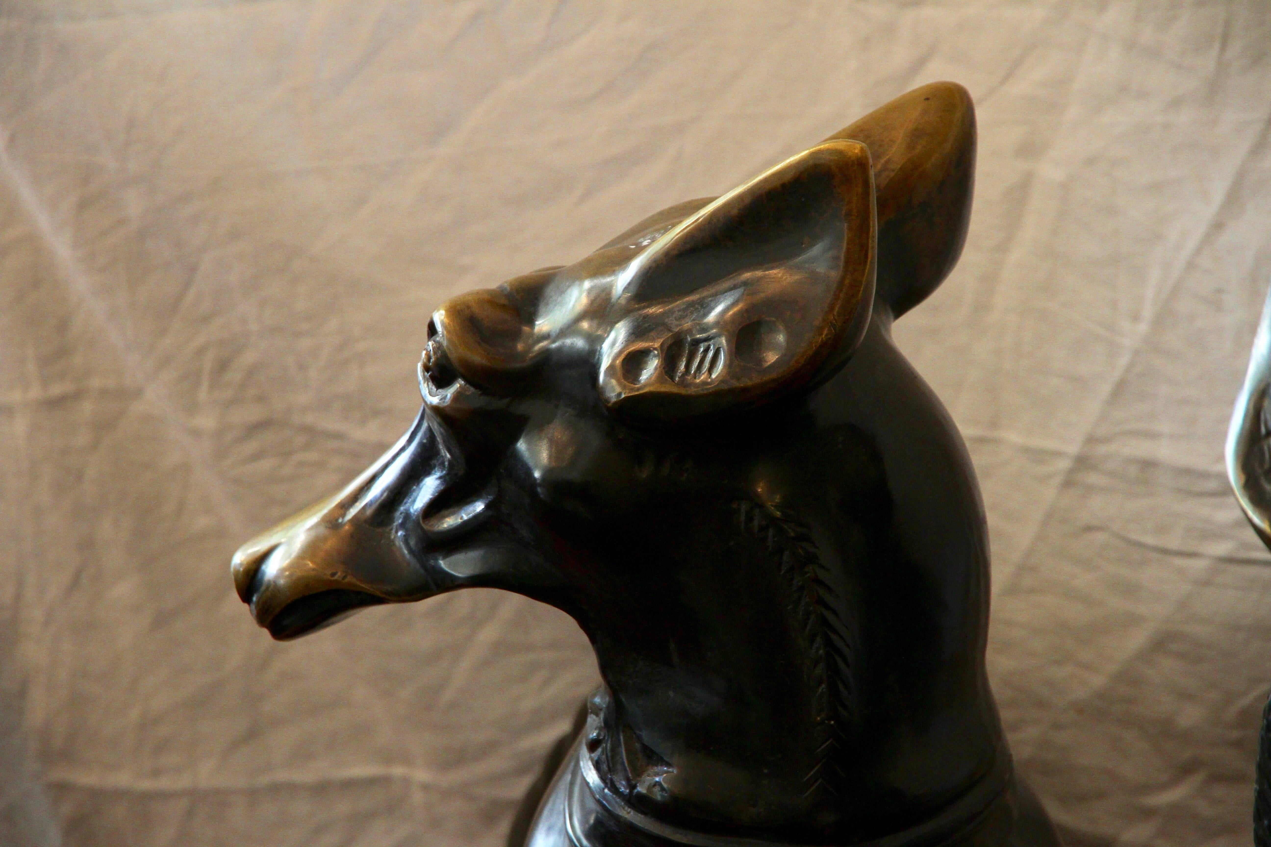 Pair of Bronze Dogs, 1960s-1970s In Good Condition For Sale In Bordeaux, FR
