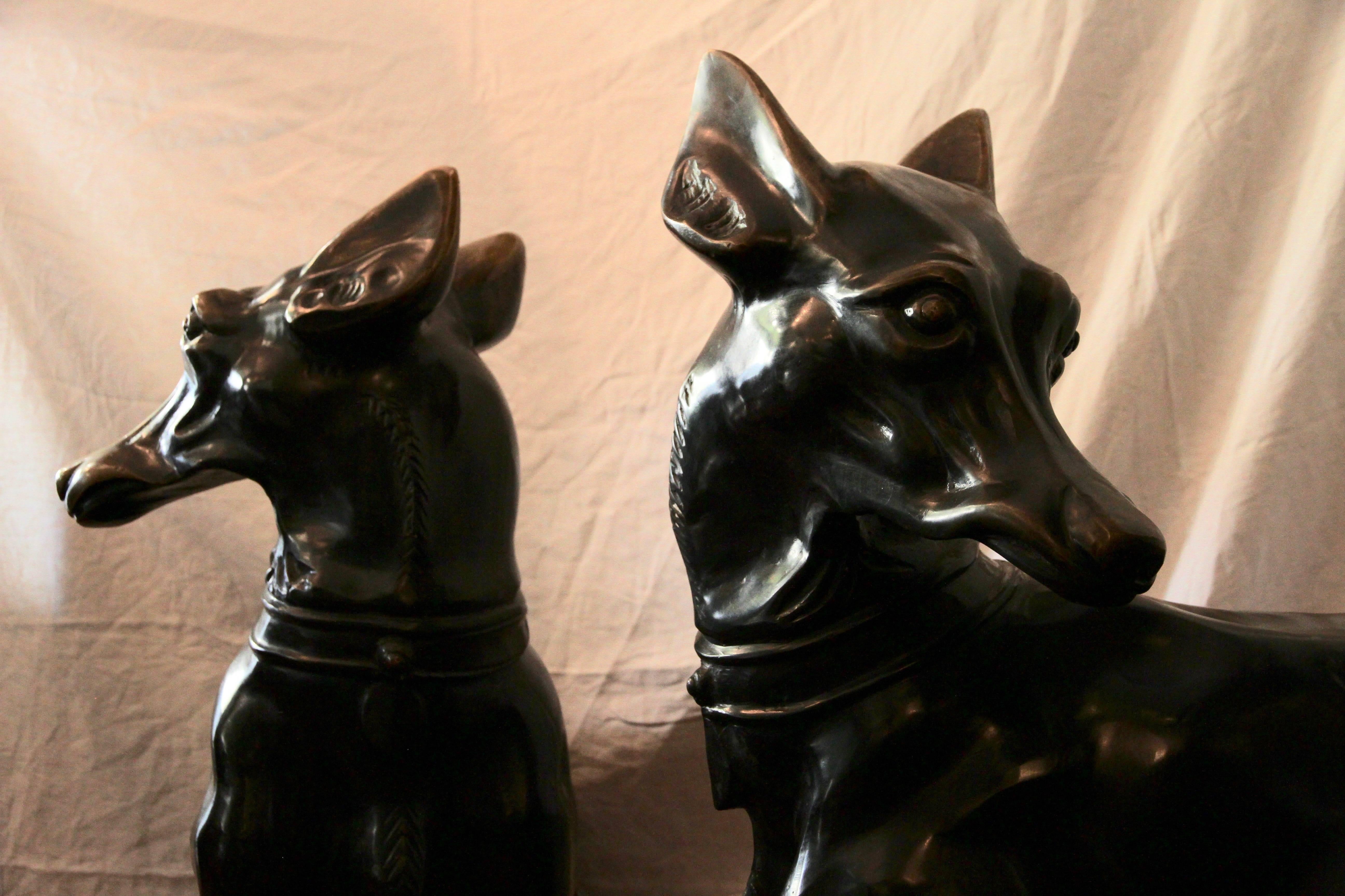 Pair of Bronze Dogs, 1960s-1970s For Sale 1
