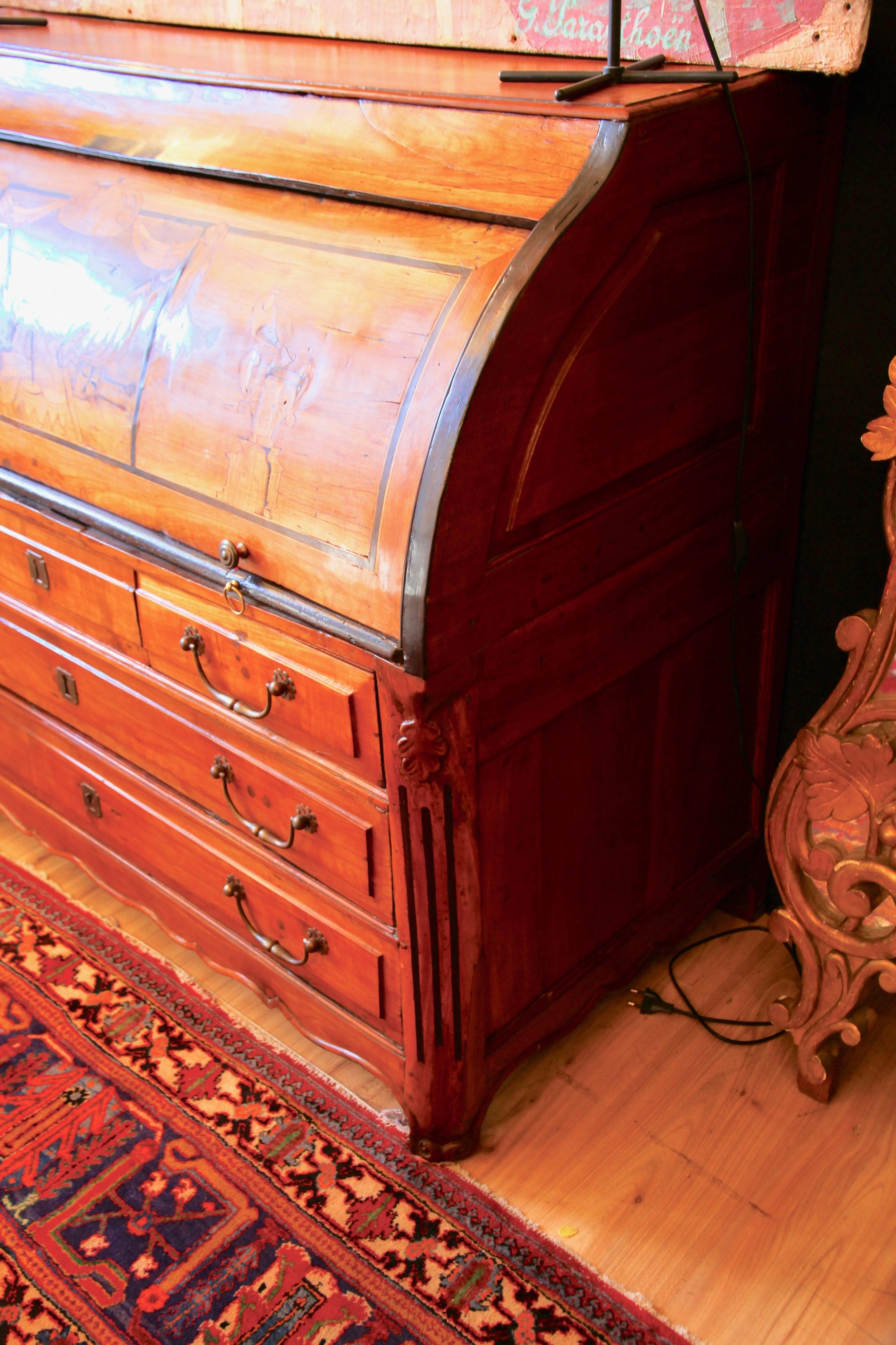 Writing Cabinet with Marquetry, Alsace, France, 18th Century For Sale 2