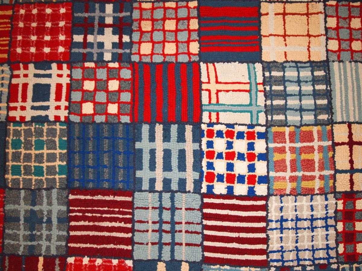 Wool Handmade Vintage American Hooked Rug, 1960s, 1B50