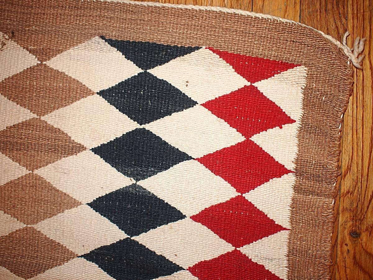 Wool Handmade Antique Native-American Navajo Rug, 1920s