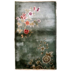 Handmade Antique Chinese Art Deco Rug, 1920s