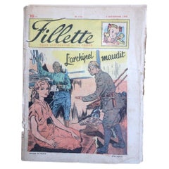 1949 French Fillette Magazine No. 172, Illustrated Adventure Cover - 2C193