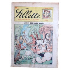 1950 French Fillette Magazine No. 182, Illustrated Fairy-Tale Cover - 2C197