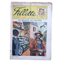 1951 French Fillette Magazine No. 278, Illustrated Story Cover - 2C201