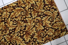1960s German Acrylic Runner with Gold and Brown Foliate 2.2' x 10.9' - 1C1288