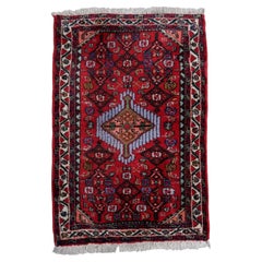 1960s Handmade Wool Rug with Red Medallion, 2.07 × 2.99 ft - 1C1289