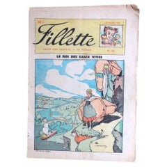 1950 French Fillette Magazine No. 186, Illustrated Fairy-Tale Cover - 2C209