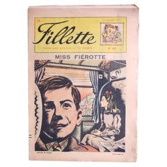 1951 French Fillette Magazine No. 240, Miss Fiérotte Train Cover - 2C220