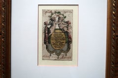 Vintage German Cherub Greeting Print in Ornate Gold-Tone Frame - 2C266