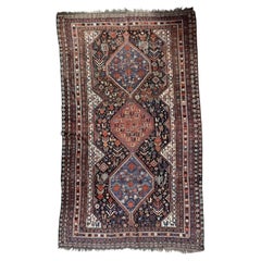 1880s Handmade Antique Wool Bird & Medallion Rug, 9.58 × 5.83 ft - 1B1029
