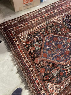 1880s Handmade Antique Wool Bird & Medallion Rug, 9.58 × 5.83 ft - 1B1029