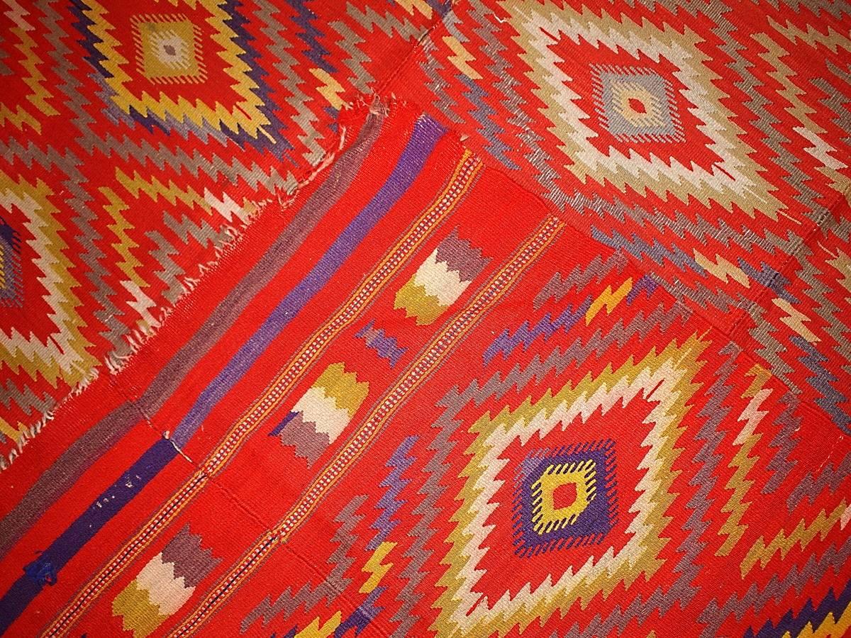 Wool Handmade Antique Moroccan Kilim, 1920s