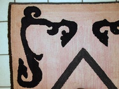 Handmade Vintage American Primitive Hooked Rug, 1920s