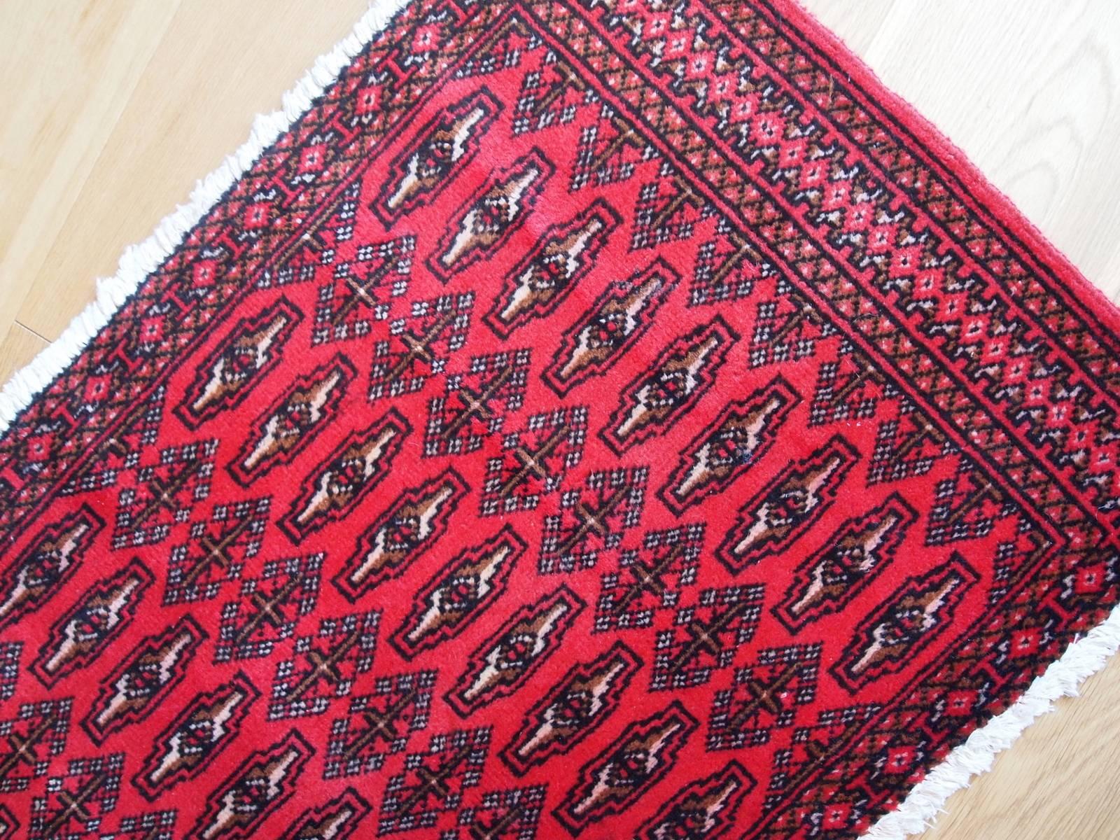 Hand-Knotted Handmade Vintage Turkmen Tekke Oriental Rug, 1970s, 1C207