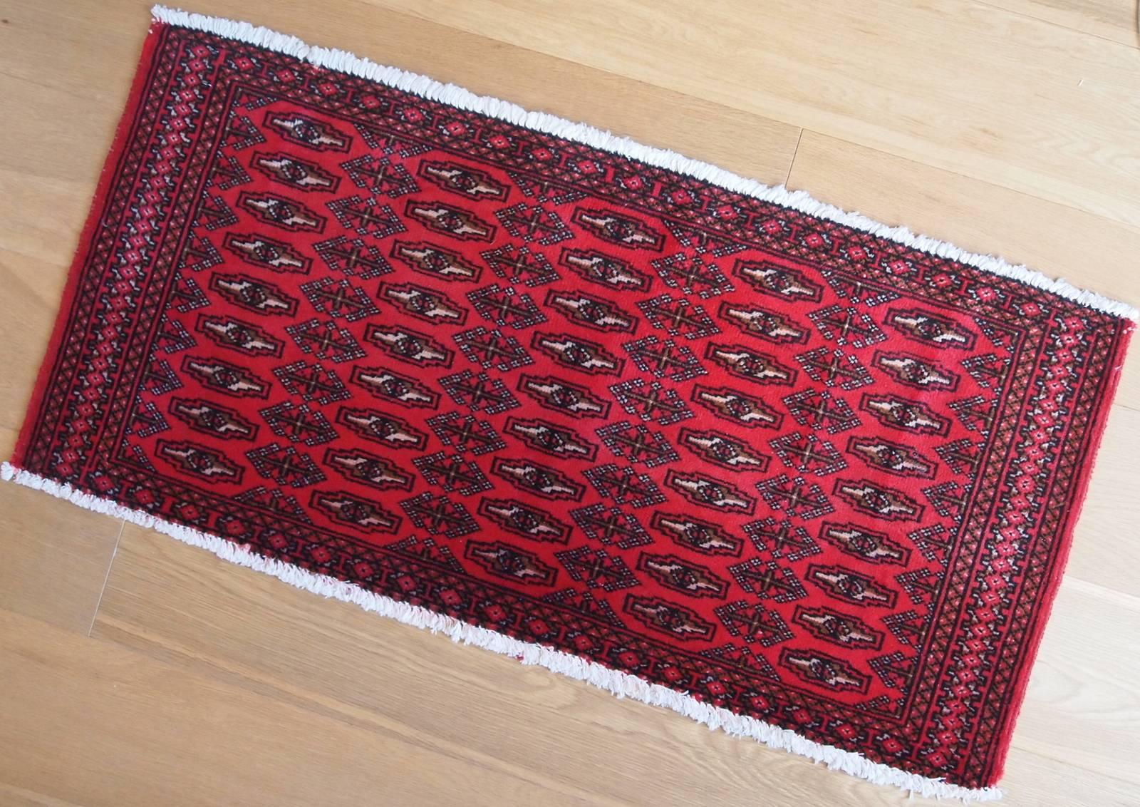 20th Century Handmade Vintage Turkmen Tekke Oriental Rug, 1970s, 1C207