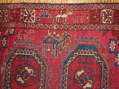 Handmade Antique Collectible Turkmen Saryk Oriental Rug, 1850s, 1B173