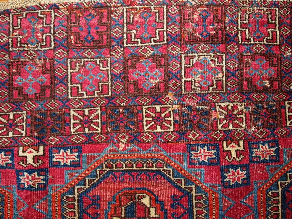Hand-Knotted Handmade Antique Collectible Turkmen Saryk Oriental Rug, 1850s, 1B173