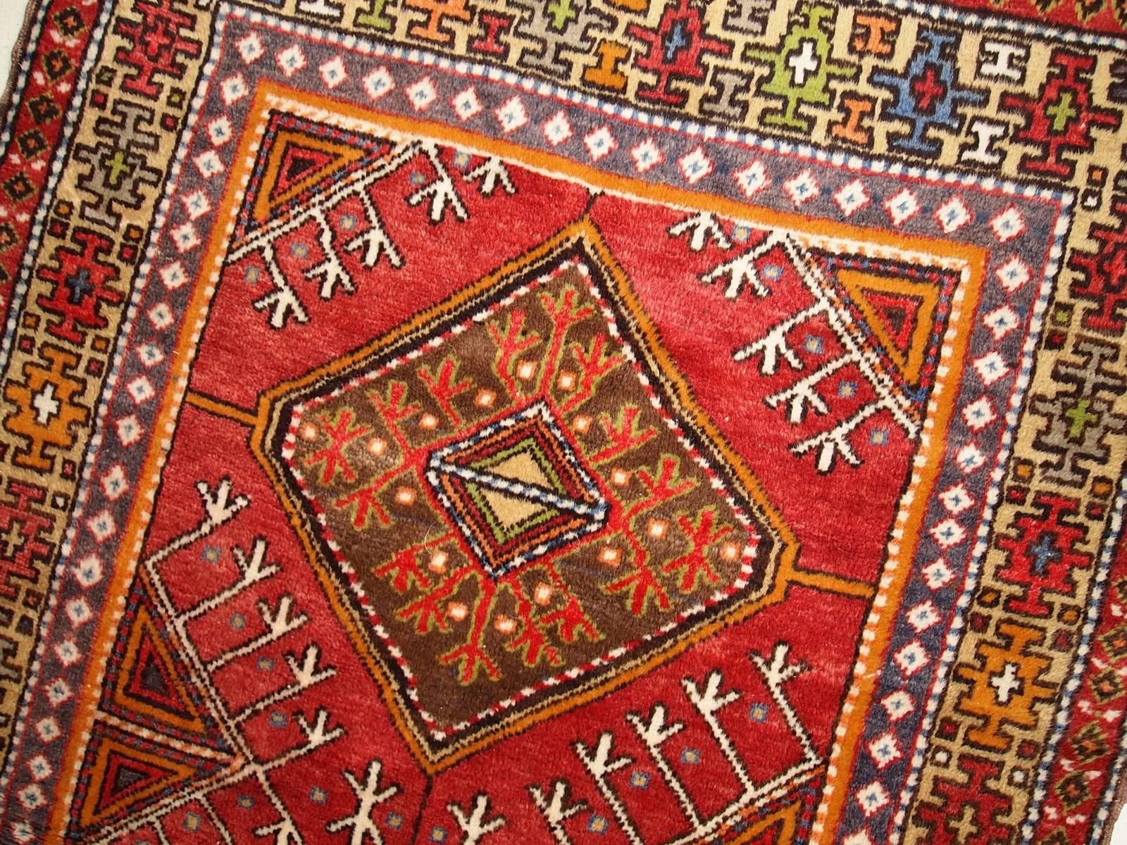 Hand-Knotted Handmade Antique Turkish Anatolian Rug, 1920s, 1C282 For Sale
