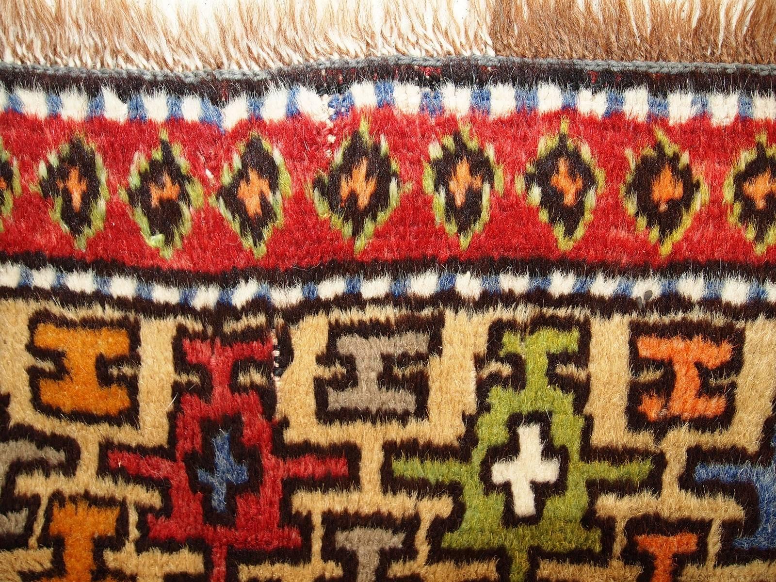Handmade Antique Turkish Anatolian Rug, 1920s, 1C282 For Sale 4