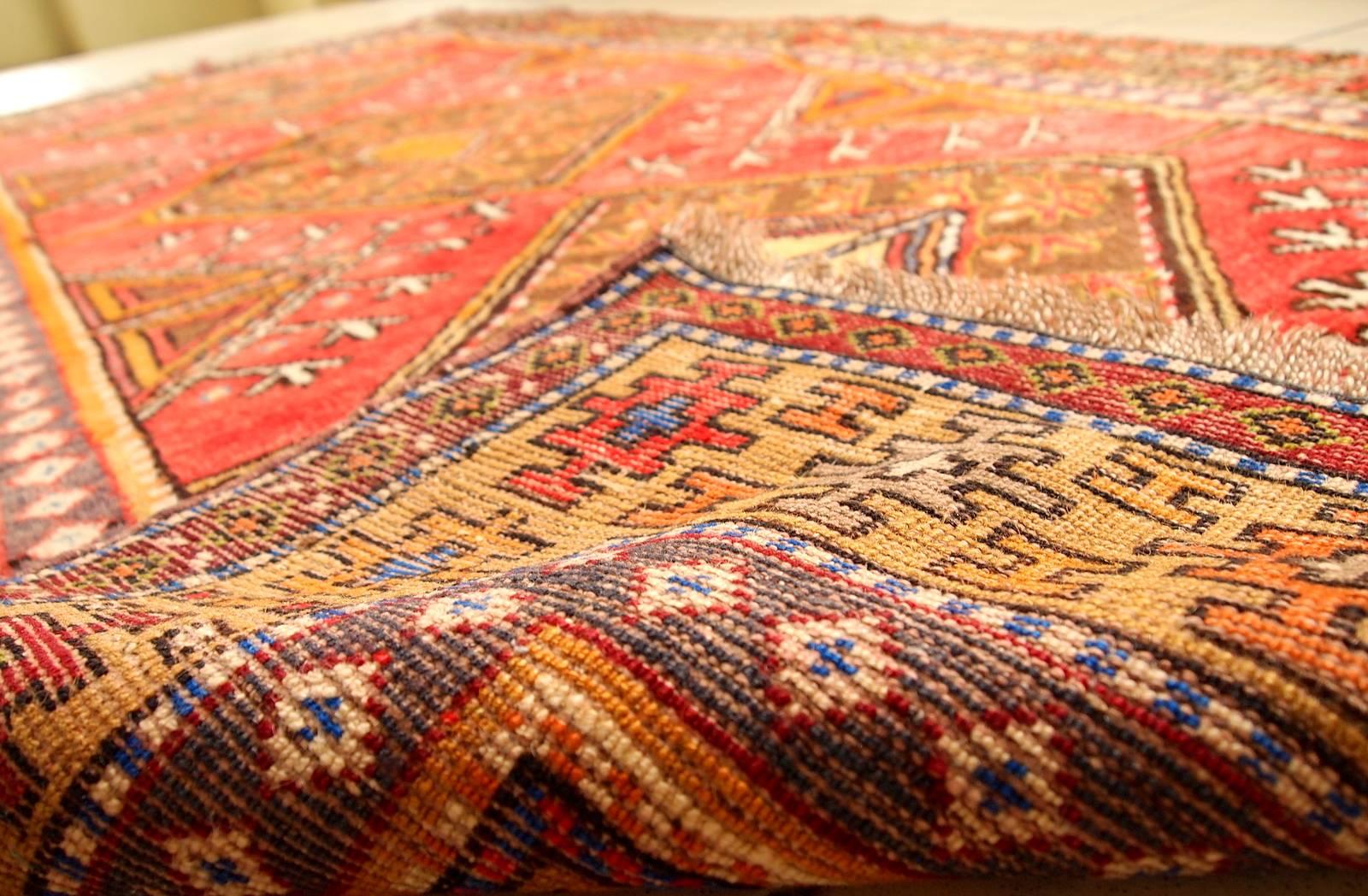 Handmade Antique Turkish Anatolian Rug, 1920s, 1C282 1